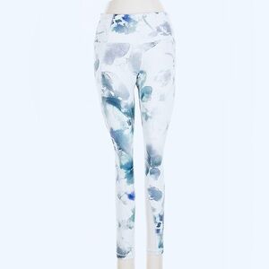 Athleta Blue, Gray & Lavender Watercolor Leggings - XSP